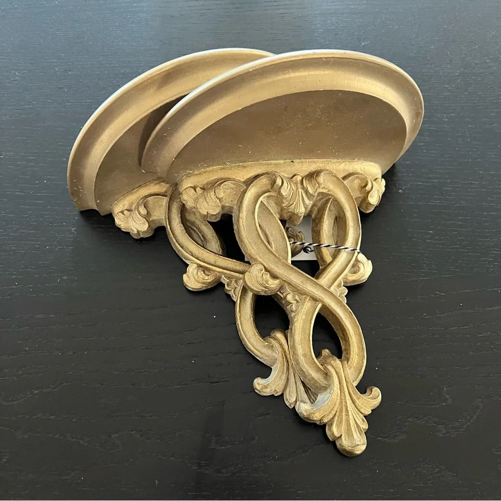 Vintage Gold Decorative Wall Shelf